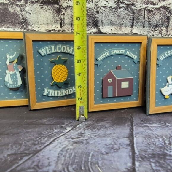 Vintage Habersnam Country Sign Collection Wood Framed Made in Taiwan - Picture 7 of 10